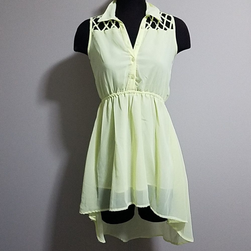 Live 4 Truth Yellow High Low Cage Top Dress (S)